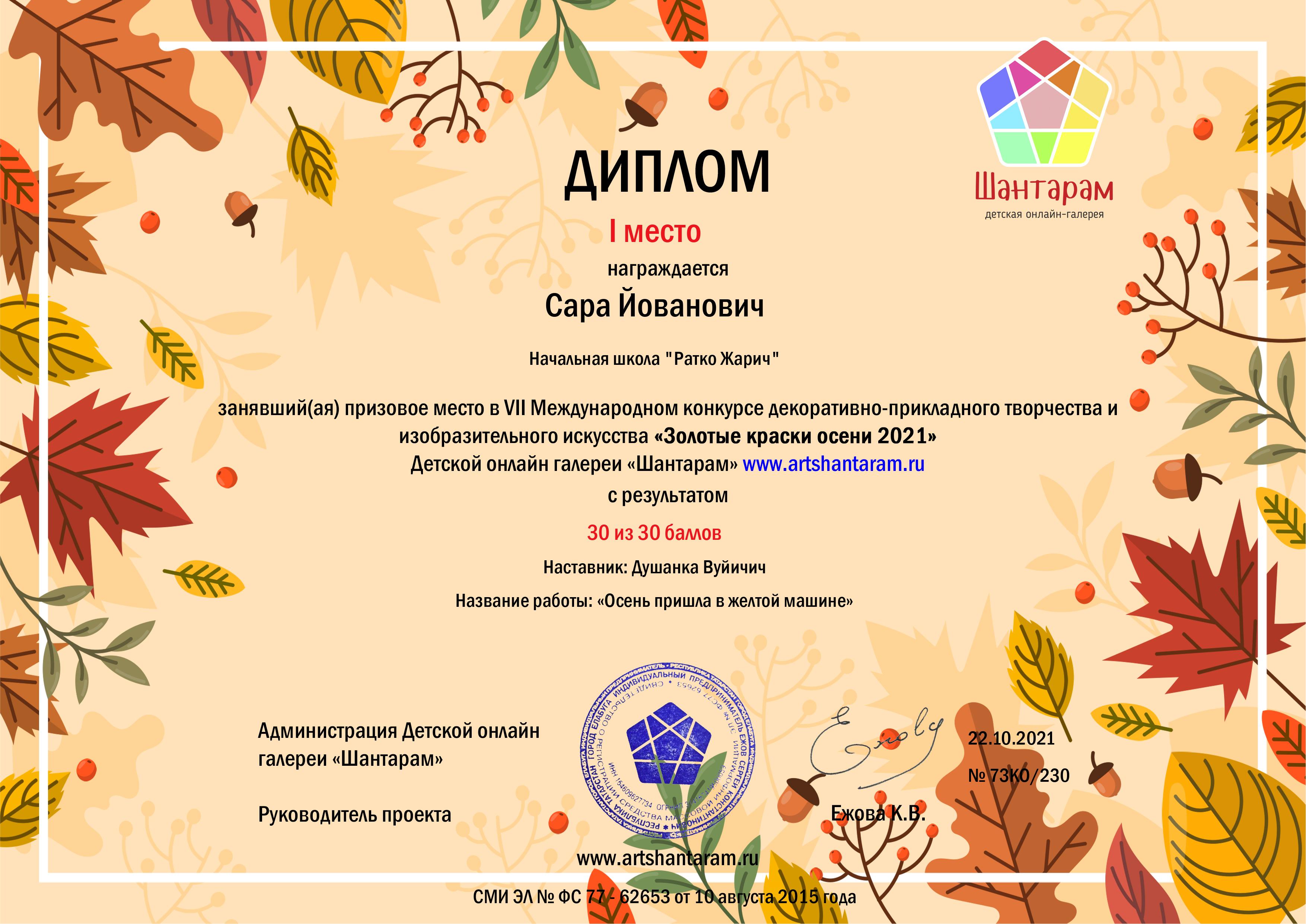 Диплом участника